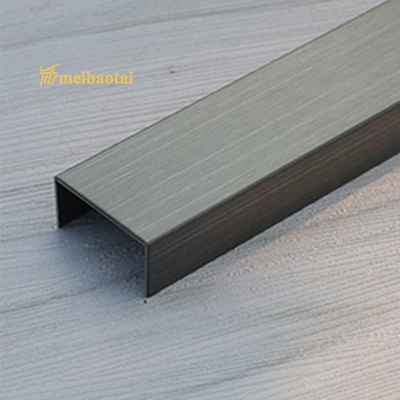 10mm Paslanmaz Çelik Metal Bullnose Bordür Kenar Trim İnce Çizgi Yüzeyi