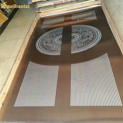 1219x2438mm Boyutunda, Asansörler İçin 0.95mm Kalınlığında Etch Desenli 304 Paslanmaz Çelik Levha