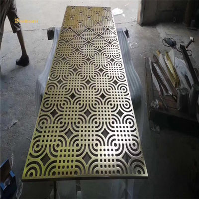İyi fiyat Alüminyum CNC Kesim Özel Boyut Sarı Bronz Kaplama Odası Bölücü Metal Bölme çevrimiçi