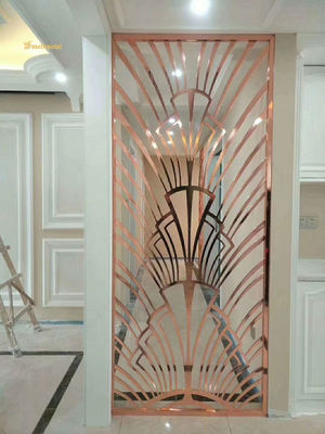 İyi fiyat Mirror Rose Gold Metal Room Divider 200x300mm Lazer Kesimi çevrimiçi