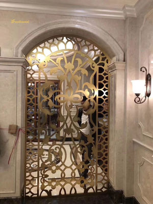 İyi fiyat Bronz Renk Özel Metal Oda Bölücüler Partisyonlar Otel Dekoratif çevrimiçi