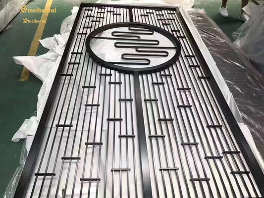 Kahverengi Renk Özel Boyut Saç çizgisi Yüzeyi Paslanmaz Çelik Oda Bölücü Metal Dekoratif Ekran