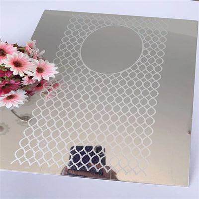 Asansör Dekorasyonu için 304 Paslanmaz Çelik Yaprak Altın Ayna Dönüşümü 1219x2438mm