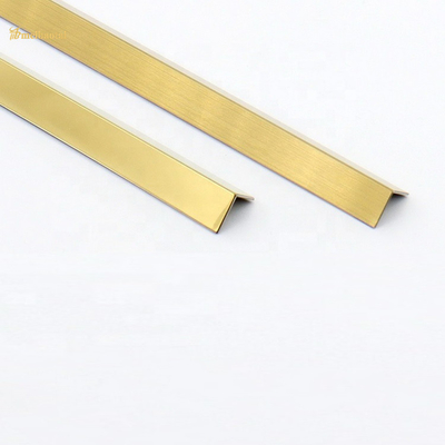 2438mm Paslanmaz Çelik Duvar Paneli Trim T Şekli Gül Altın Pvd Renk