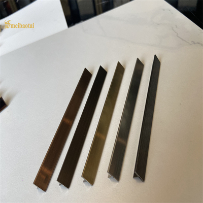 201 304 Decorative Stainless Steel Tile Trim Gold Embossed Finished