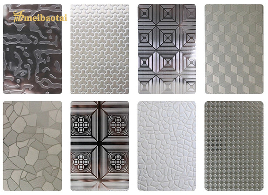 SS201 304 0.8mm Paslanmaz Çelik Kabartmalı Sac Dekorasyon Duvar Plakası